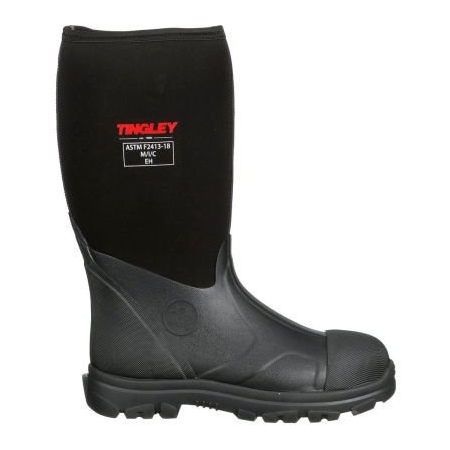 Tingley Unisex Rubber Boots, Steel Toe, 15" Height, Black, 5 87251.05